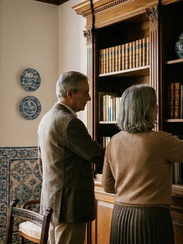 casal maduro elegante em casa portuguesa